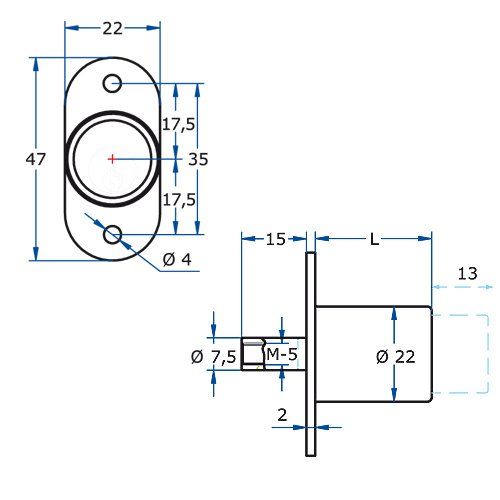 CERRADURA AGA presion 147 plana A36 1470
