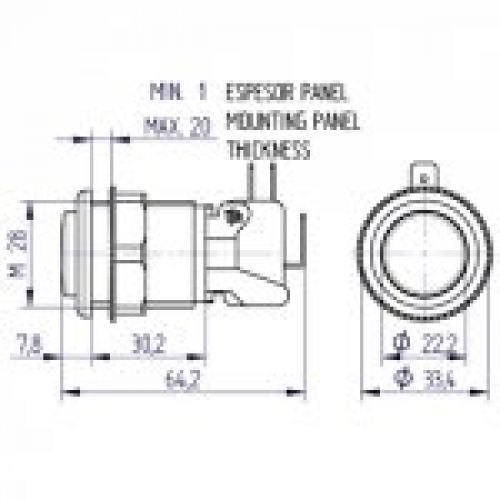 PULSADOR OPACO blanco    Ø 33 A74 2016
