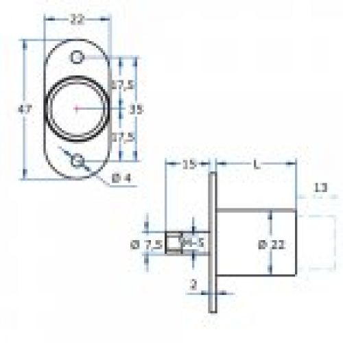 CERRADURA AGA presion 147 plana A36 1470