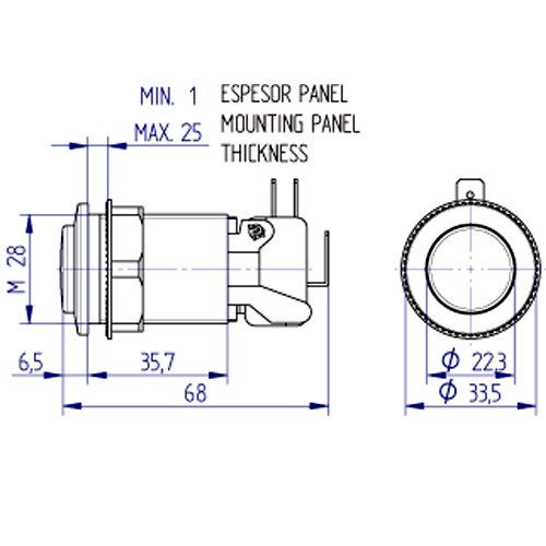 PULSADOR OPACO blanco    0 33 A74 2016A