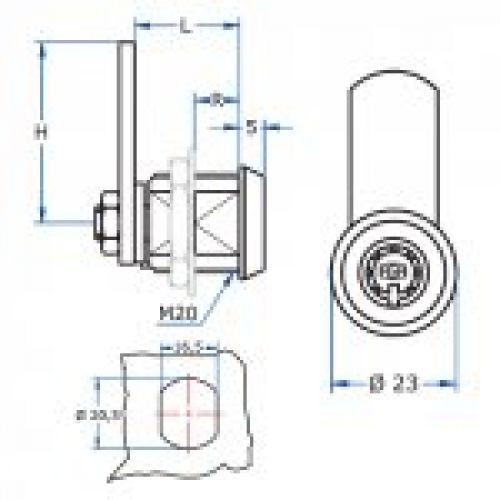 CERRADURA AGA 34,5mm 199M tubular A36 1993